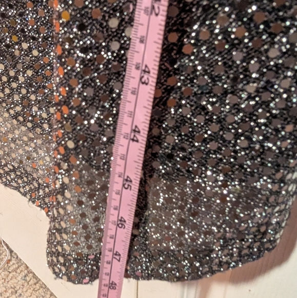 Molly Malloy Evening Gown Silver Sequin Dress Size 18 With Split In Back - Picture 9 of 10